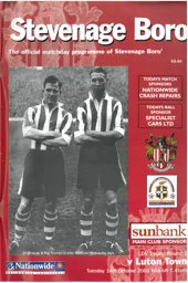 Programme: Stevenage Borough vs Luton Town FC (14th Oct 2003)