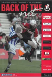 Programme: Bournemouth vs Luton Town FC (21st Oct 2003)