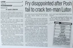 Match Report: Luton Town FC vs Peterborough United (25th Oct 2003)