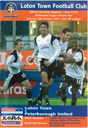 Programme: Luton Town FC vs Peterborough United (25th Oct 2003)
