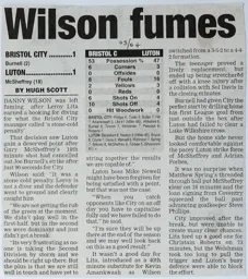 Match Report: Bristol City vs Luton Town FC (1st Nov 2003)