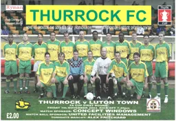 Programme: Thurrock vs Luton Town FC (7th Nov 2003)