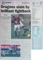 Match Report: Luton Town FC vs Wrexham (15th Nov 2003)