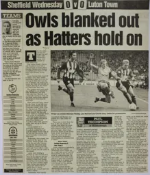Match Report: Sheffield Wednesday vs Luton Town FC (22nd Nov 2003)