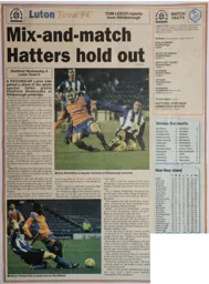 Match Report: Sheffield Wednesday vs Luton Town FC (22nd Nov 2003)