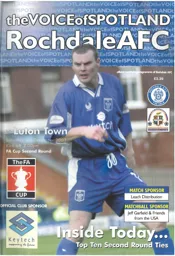 Programme: Rochdale vs Luton Town FC (6th Dec 2003)