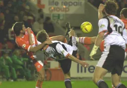 Lee Mansell goes in with high boots coming from all directions