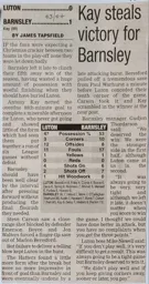Match Report: Luton Town FC vs Barnsley (20th Dec 2003)