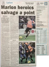Match Report: Colchester United vs Luton Town FC (26th Dec 2003)