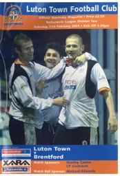 Programme: Luton Town FC vs Brentford (21st Feb 2004)