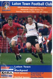 Programme: Luton Town FC vs Blackpool (13th Mar 2004)