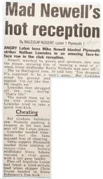 Match Report: Luton Town FC vs Plymouth Argyle (20th Mar 2004)