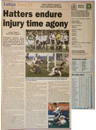 Match Report: Luton Town FC vs Plymouth Argyle (20th Mar 2004)