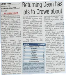 Match Report: Luton Town FC vs Oldham Athletic (3rd Apr 2004)