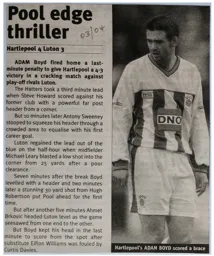Match Report: Hartlepool United vs Luton Town FC (6th Apr 2004)
