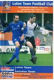 Programme: Luton Town FC vs Swindon Town (12th Apr 2004)