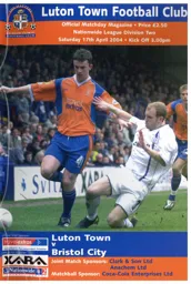 Programme: Luton Town FC vs Bristol City (17th Apr 2004)
