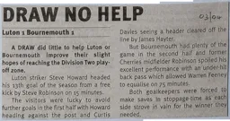 Match Report: Luton Town FC vs Bournemouth (20th Apr 2004)