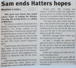 Match Report: Wrexham vs Luton Town FC (24th Apr 2004)