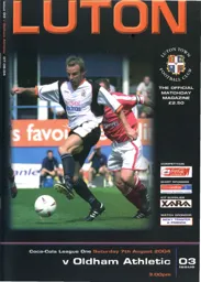 Programme: Luton Town FC vs Oldham Athletic (7th Aug 2004)