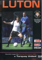 Programme: Luton Town FC vs Torquay United (21st Aug 2004)