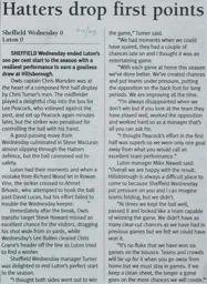 Match Report: Sheffield Wednesday vs Luton Town FC (4th Sep 2004)