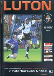 Programme: Luton Town FC vs Peterborough United (25th Sep 2004)