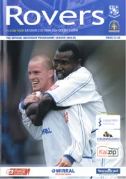 Programme: Tranmere Rovers vs Luton Town FC (2nd Oct 2004)