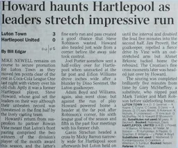 Match Report: Luton Town FC vs Hartlepool United (8th Oct 2004)
