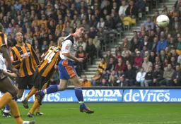 Stephen O'Leary in a rare Luton attack