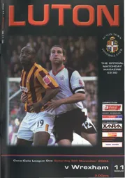 Programme: Luton Town FC vs Wrexham (6th Nov 2004)