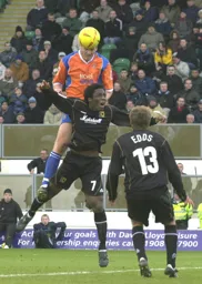 Steve Howard with a trademark headed goal