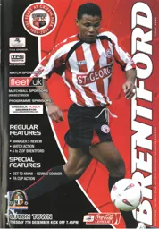 Programme: Brentford vs Luton Town FC (7th Dec 2004)