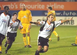 Ahmet Brkovic wheels away after scoring the only goal