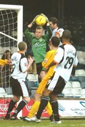 Pressure on the Vale goalkeeper