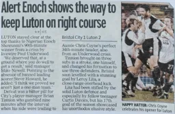 Match Report: Bristol City vs Luton Town FC (18th Dec 2004)