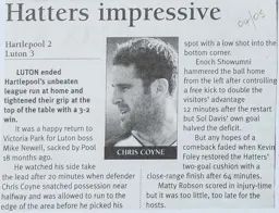 Match Report: Hartlepool United vs Luton Town FC (15th Feb 2005)