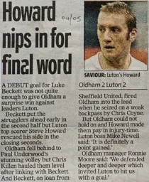 Match Report: Oldham Athletic vs Luton Town FC (19th Mar 2005)