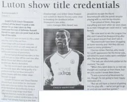 Match Report: Bournemouth vs Luton Town FC (9th Apr 2005)