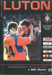 Programme: Luton Town FC vs Milton Keynes Dons (16th Apr 2005)