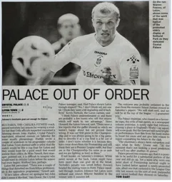 Match Report: Crystal Palace vs Luton Town FC (6th Aug 2005)