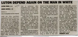 Match Report: Luton Town FC vs Leeds United (13th Aug 2005)
