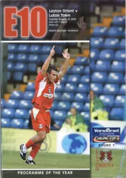 Programme: Leyton Orient vs Luton Town FC (23rd Aug 2005)