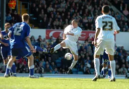 Warren Feeney goes in for a challenge