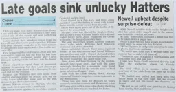 Match Report: Crewe Alexandra vs Luton Town FC (15th Oct 2005)