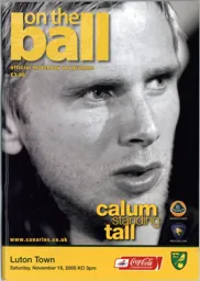Programme: Norwich City vs Luton Town FC (19th Nov 2005)