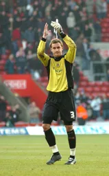 Dean Brill claps the Luton fans
