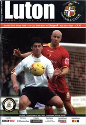 Programme: Luton Town FC vs Liverpool (7th Jan 2006)
