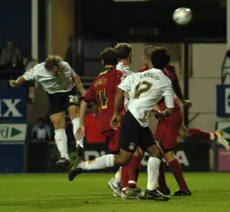 Markus Heikkinen goes close with a header