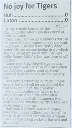 Match Report: Hull City vs Luton Town FC (17th Oct 2006)